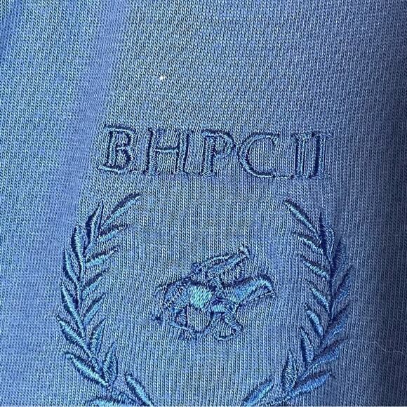 Vintage Beverly Hills Polo Club blue knit button front cardigan shoulder pads - Picture 3 of 5